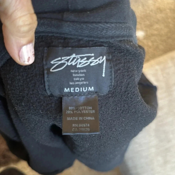 Stussy RARE collectors zip up hoodie black uplift lotus flower size medium - Picture 6 of 14